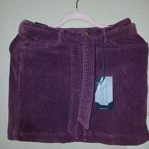Dear John Plum Corduroy Mini Skirt
